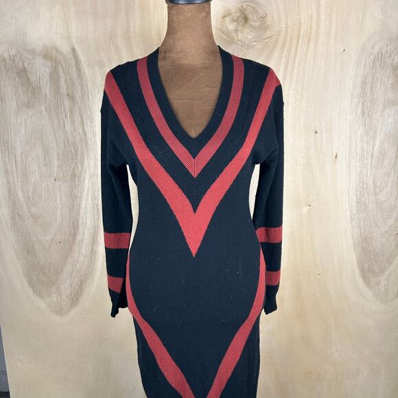 Ted Baker London Brown & Black Merino Wool Blend Maxi‎ Dress (0) *NO SASH* - Picture 3 of 7